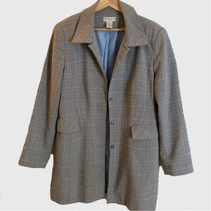 Vintage Worthington plaid long blazer